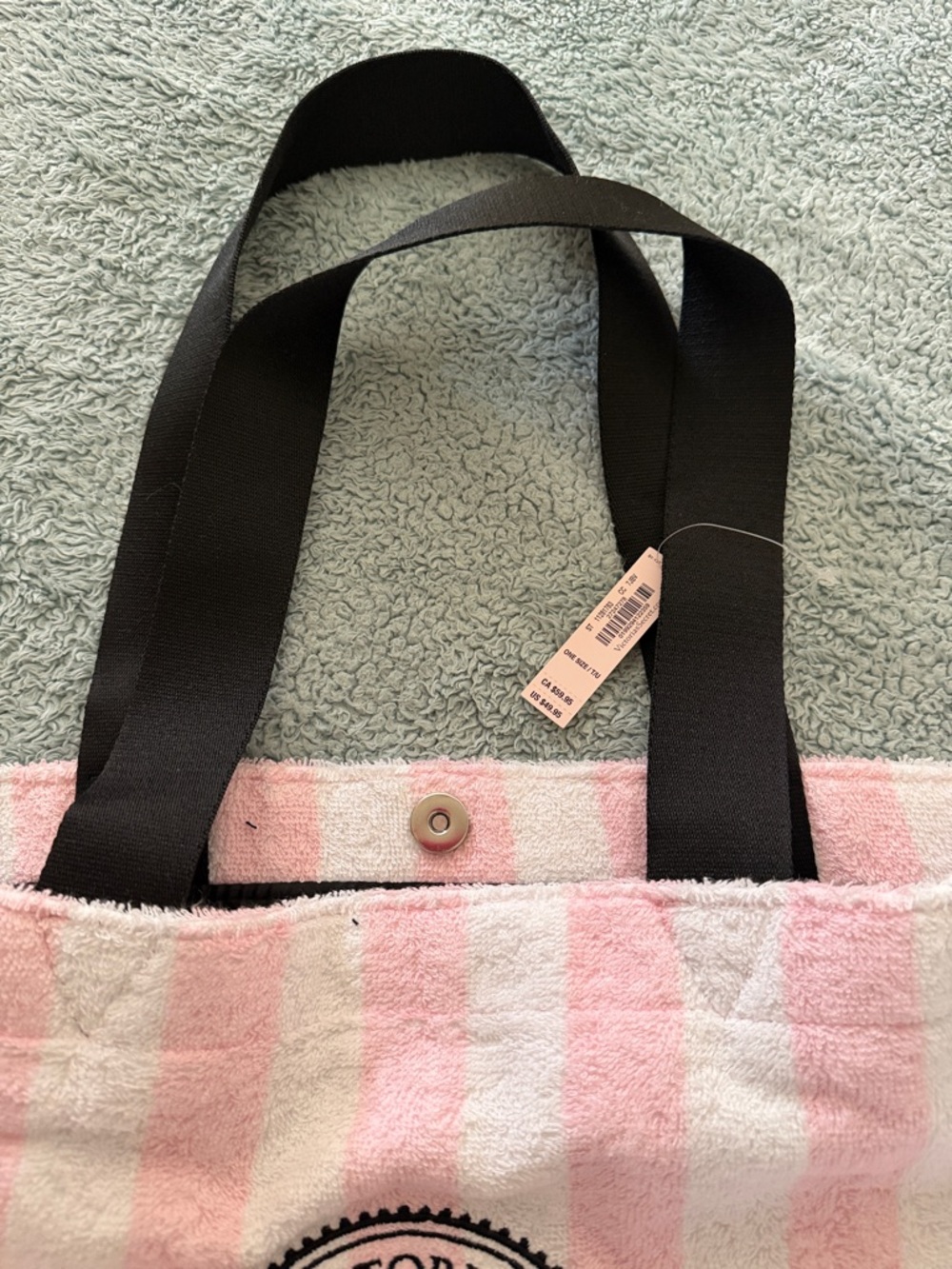 Victoria's Secret Pink and White Striped Tote Bag - Picture 2 of 3